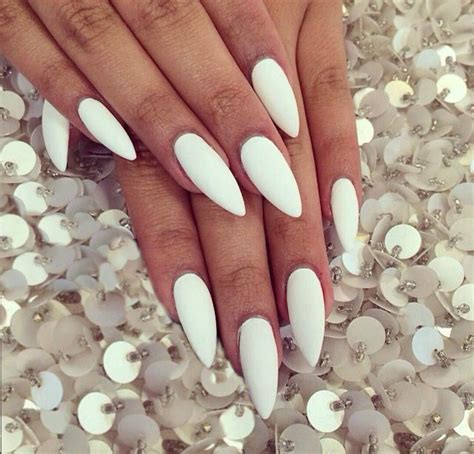 white stiletto nails